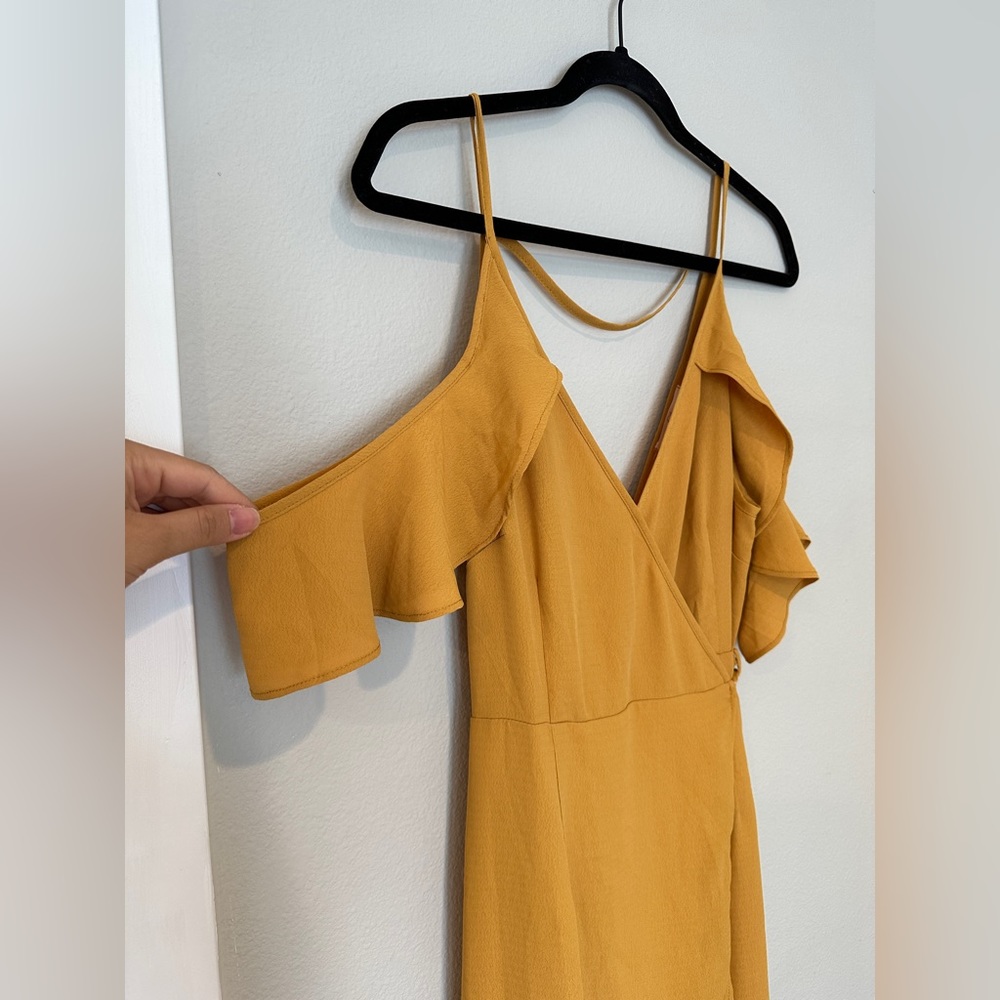 Carly Jean Los Angeles Mustard Wrap Dress - Picture 2 of 5